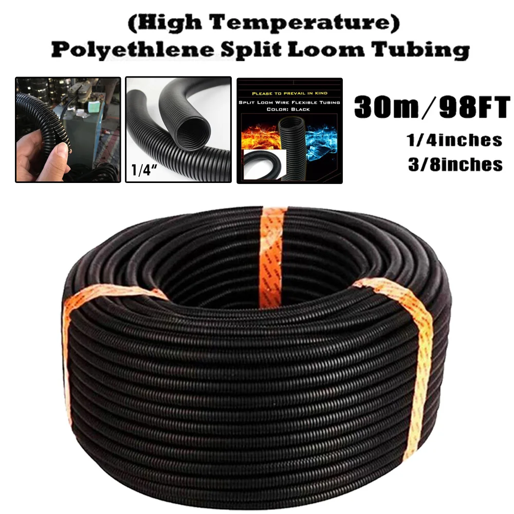 

Protective Tube Flexible 30m Split Loom Conduit Cable Management Convoluted Tubing Wire 30Metres For All Kinds Of Cars, Homes