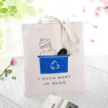 Холст сумка для покупок текст DIY ежедневное использование простая иллюстрация пользовательский принт Логотип эко многоразовая утилизация