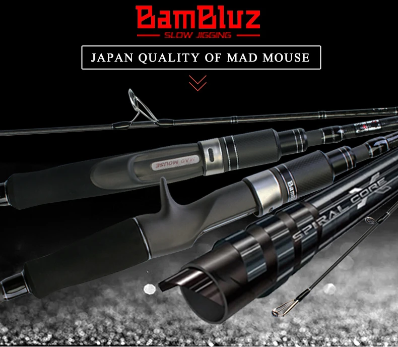 MADMOUSE BamBluz Япония Полный Fuji части 3 секции Портативный Медленно отжимающийся стержень 1,9 м /Литье Corss углерода океан лодка стержень