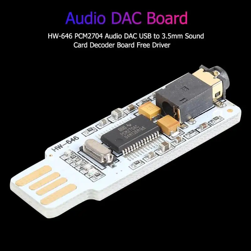 Мини PCM2704 USB Аудио Звуковая карта DAC декодер плата Бесплатный привод для ПК ноутбука