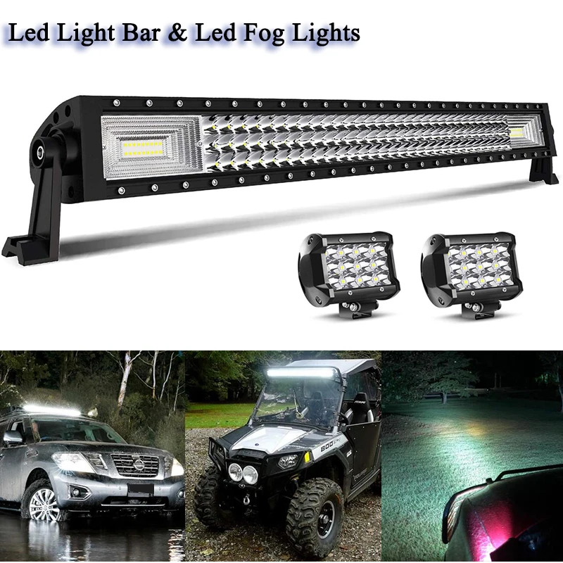 

Offroad LED Light Bar 30" 32 Inch + 2PCS LED Fog Lights For Paloris Ranger RZR ATV Cart Toyota Tacoma Ford F150 Dodge Ram Chevy
