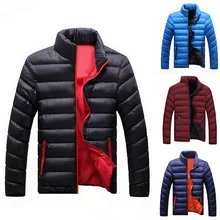 Мужские зимние куртки, парка с капюшоном, пальто, толстые стеганые куртки на молнии, Повседневная однотонная ветровка, парки, хлопковые пальто большого размера