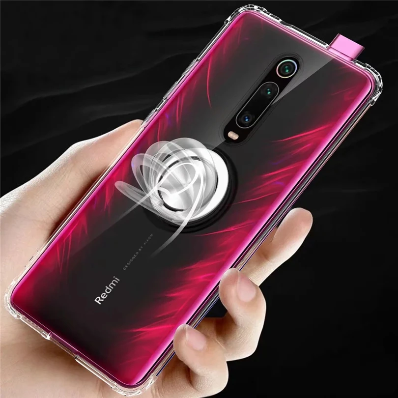

Slim Case For Xiaomi Redmi K20 7 Note 7 Pro Note 7 K20 Pro With Bombable Ring Clear Slim Rubber Skin For Xiaomi Mi 9 9T Pro