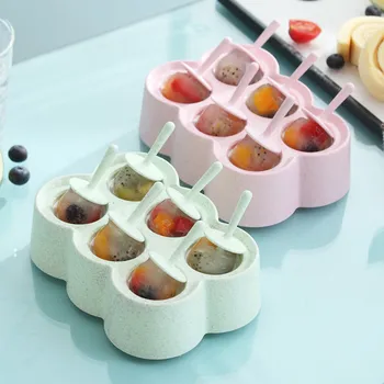

Wheat Straw Silicone Ice Cream Mold Popsicle Mold Frozen Ice Lolly Mould Tray Pan Ice Cream Maker Tool Kawaii Ice Cube Tray 2020