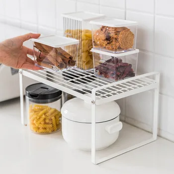 

Mesh Layered Storage Shelf Tableware Seasoning Desktop Rack Spices Holder Kitchen Cabinet Organizer
