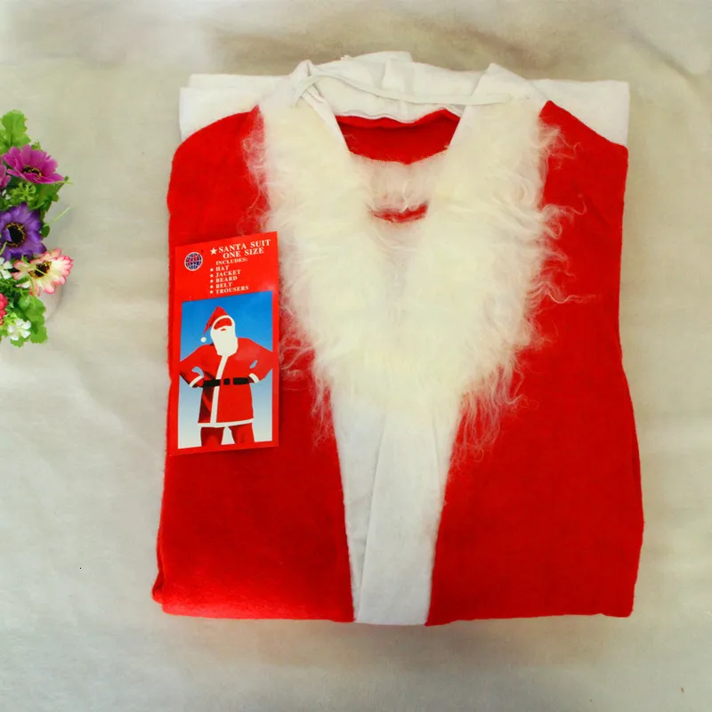 Год Костюмы Санта-Клауса пижамный комплект на Рождество, украшение из нетканого материала Для Мужчин's новогоднее; рождественское Наряжаться костюм
