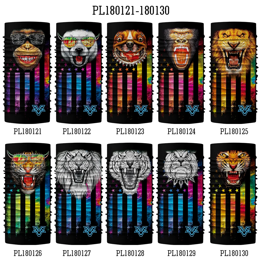 3D животных бесшовные шарф шеи гетры Бандана с изображением масок для лица