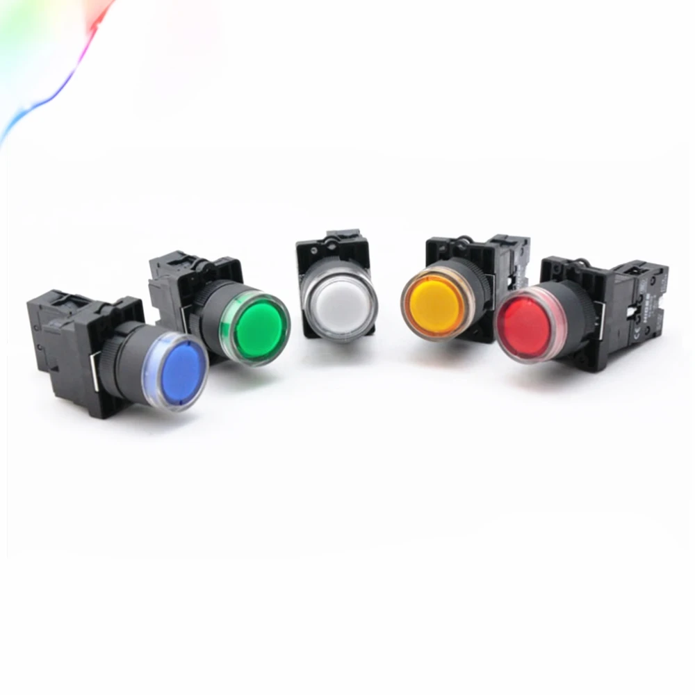 light sensor switch 22mm Round Indicator light XB2-EW3361 EW3362 with LED light 1 NO 24V/AC220V/AC380V Green,Red,Yellow,Blue light switch in bathroom