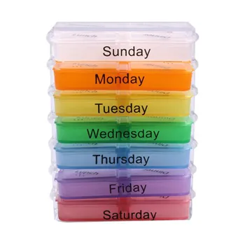 

28 Grids 7 Days Weekly Mini Pill Case Medicine Tablet Dispenser Organizer Box Splitters Removable Pills Storage Container Box