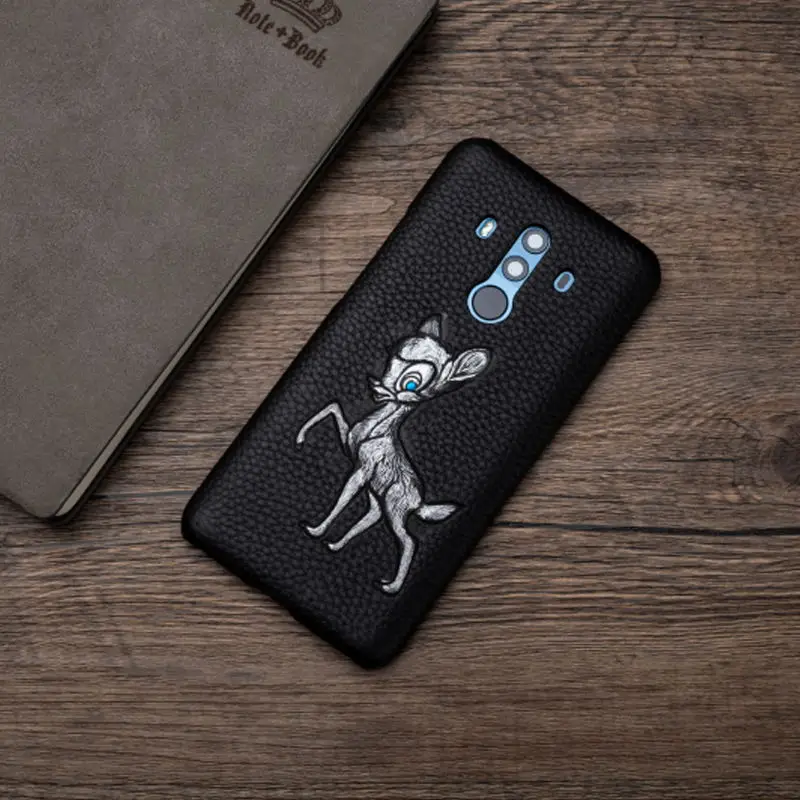 Litchi чехол для телефона с рисунками животных для huawei mate 10Pro 9 10 20 Lite P10 P20 P30 Lite Pro Чехол для Honor 8X9 10 V2 - Цвет: Deer