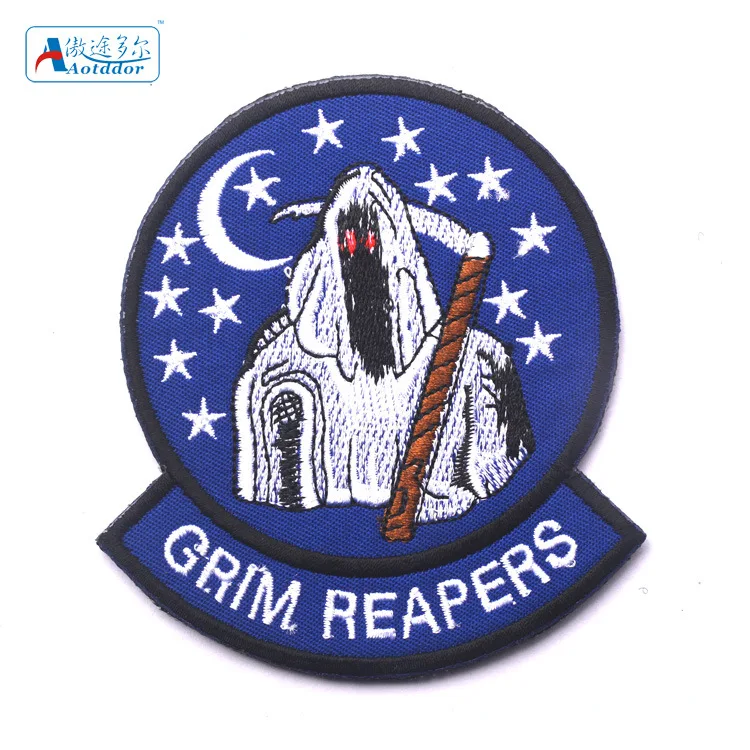 Ao tu duo er Grim Reapers жнец на липучке, наплечная эмблема смерти, вышитые тканевые наклейки, товары для улицы