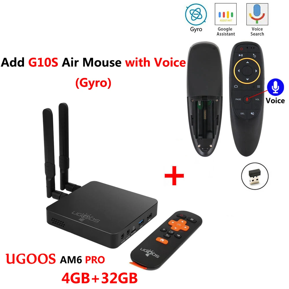 AM6 PRO add G10S UGOOS AM6 PRO, 4 Гб DDR4, 32 Гб ПЗУ, Amlogic S922X, Smart Android 9,0, ТВ приставка, 2,4G, 5G, WiFi, 1000 M, LAN, Bluetooth, 4 K, HD, медиаплеер AM6 - Цвет: AM6 PRO add G10S