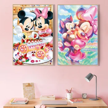

paint by number art painting by numbers Hand-painted Mickey Mouse and Donald Duck Home Corridor Decorative Painting