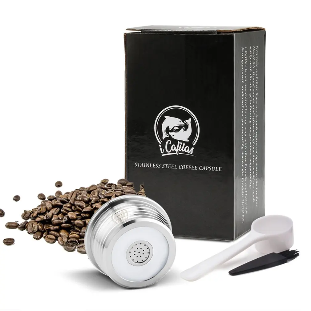 

Stainless steel Refillable Coffee Capsule Pod Filter Dripper Tamper Compatible with DELTA Q/ Nescafe Coffee Machine