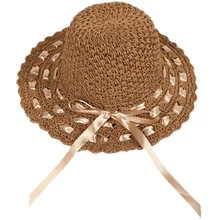 Женская соломенная шляпа, летняя, ручная работа, вязанная крючком, женская соломенная шляпа, летняя, полый, Солнцезащитная шапка, можно сложить, Пляжная Шляпа
