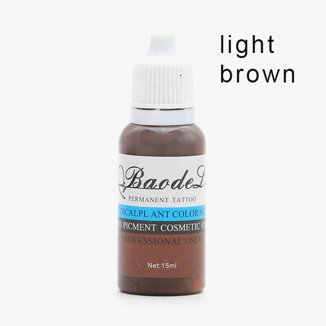 light brown eye Постоянный макияж с микроволокном пигмента 15 мл Цвет стойкость палитра теней для профессионального Контурный карандаш для губ микро, набор чернил для татуажа, перманентные пигменты - Цвет: light brown eye