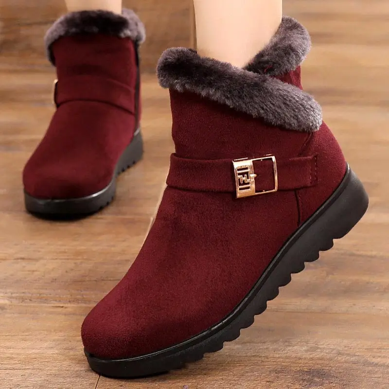 Winter Boots Women 2020 Thick Plush Warm Snow Boots Women Zipper Comfortable Outdoor Ankle Boots Casual Cotton Shoes