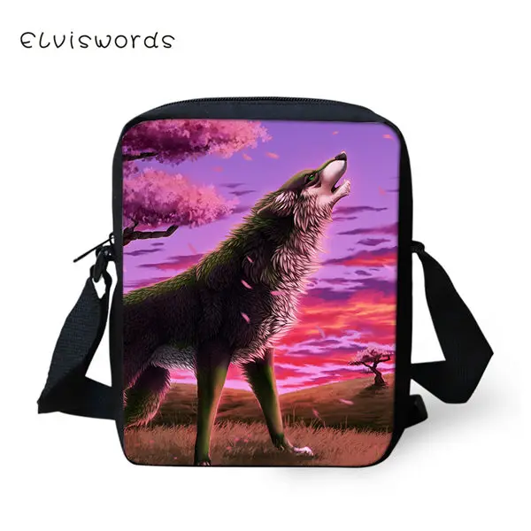 CDWX3766E ELVISWORDS/модные женские сумки-мессенджеры, крутые сумки с принтом волка для девочек, сумки через плечо с мультяшным животным, мини-закрылки для девочек, кошелек - Цвет: CDWX3766E