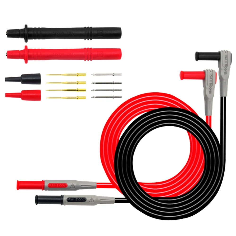 

Replaceable Multimeter Probe Test Lead Kit Banana Plug Safety Cap Test Probe