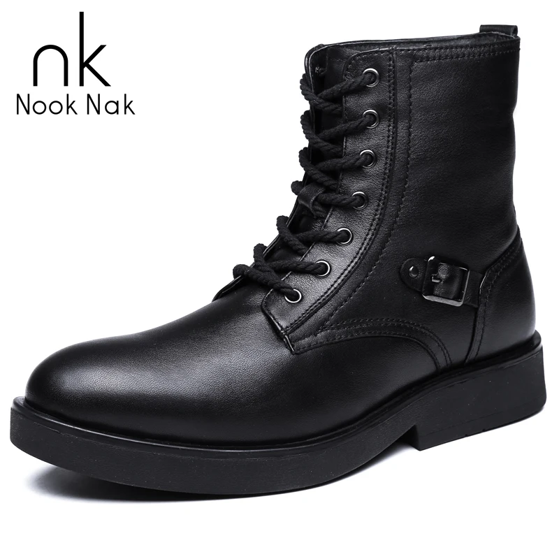 

Nooknak Genuine Leather Keep Warm Men Boots Heating with Battery Durable Outsole Snow Boots Adjustable Temperature Size 39-45