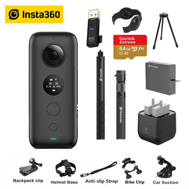 Insta360 One X Экшн-камера VR 360 панорамная видеокамера 5,7 K ONE X gps умный пульт дистанционного управления чехол - Цвет: Bundle 4