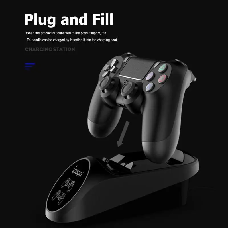 Док станция iPeaga PG 9180 с двумя USB портами для быстрой зарядки PS4/PS4 Slim/PS4|Зарядные