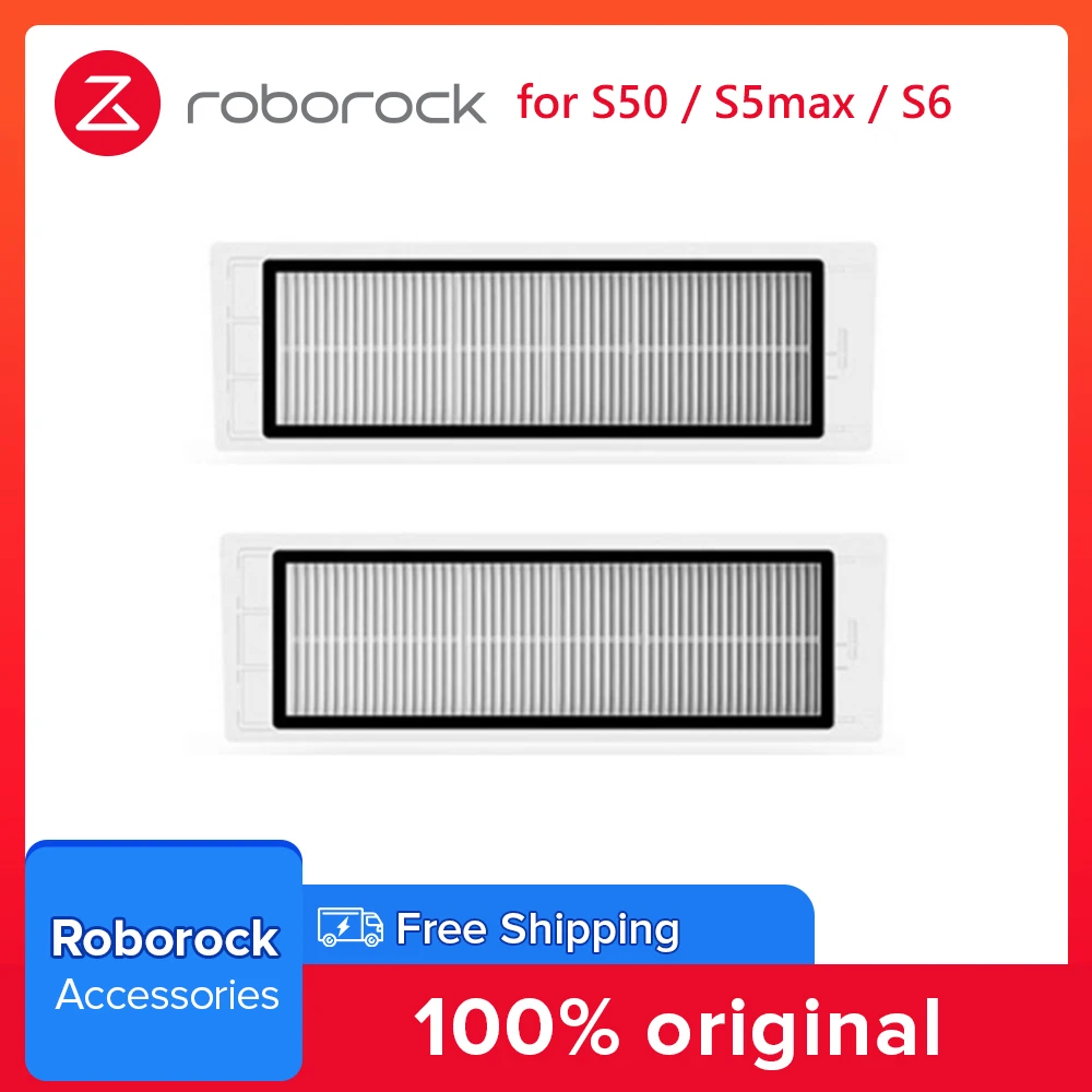 Roborock-Kit de repuesto de filtros lavables para aspiradora Roborock S50, S6, S5max, S6max V, repuesto de limpieza original