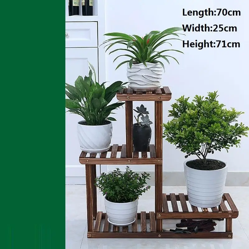 Version H Madera plantenstandard Estanteria Para Macetas комнатные Soporte Plantas интерьерные напольные стойки для балкона Цветочная полка для растений - Цвет: Version H
