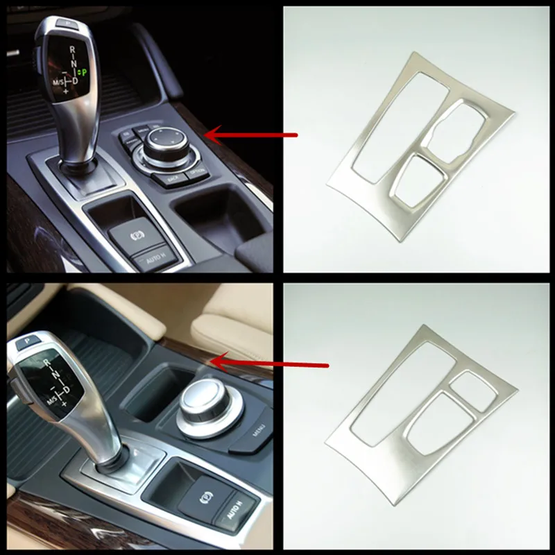 Автомобильный центральный подлокотник, панель переключения передач, Накладка для BMW X5 X6 E70 E71 2008-14, консоль навигации, воздушный выход, рамка, декоративные полосы