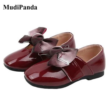 

MudiPanda 2020 Bow Girl Leather Shoes For School Autumn Party Big Kids Princess Wedding Children Shoes 4 5 6 7 8 9 10 11 12 Year