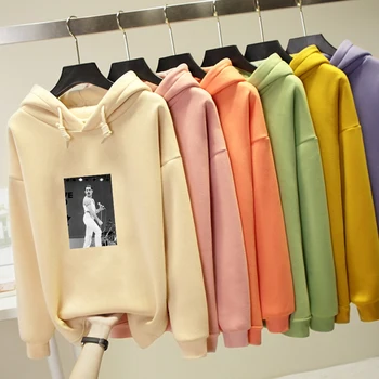 

Singer Character Graphics Print Harajuku Sweatshirt Warm Streetwear Hip Hop Oversized Hooded Jacket Punk for Girls Fashionable