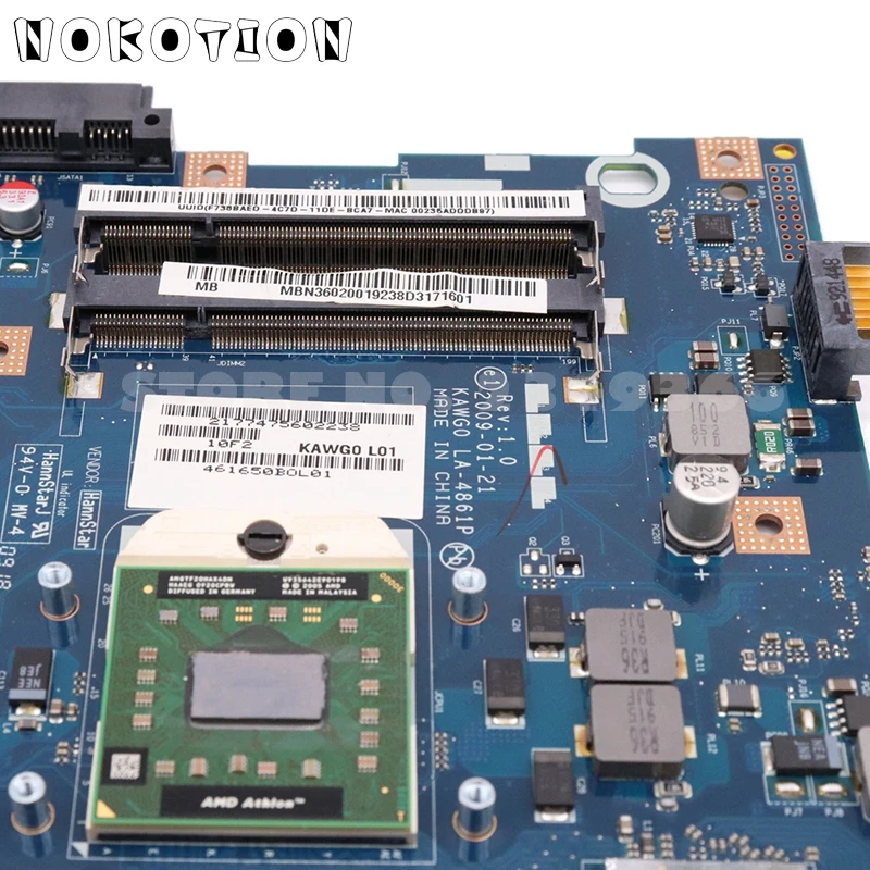 NOKOTION MBPGY02001 MB. PGY02.001 основной BAORD для acer aspire 5516 5517 5532 материнская плата для ноутбука LA-5481P LA-4861P DDR2 Бесплатный процессор
