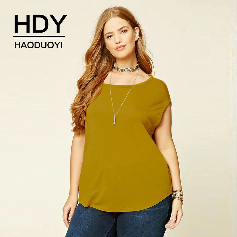 HDY Haoduoyi 2019 размера плюс новые модные летние женские повседневные Простые Женские