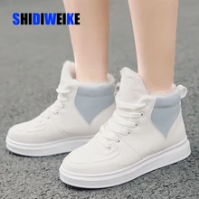 Водонепроницаемые зимние ботинки; женская обувь на меху; Зимние Теплые ботильоны на плоской подошве; нескользящие женские кроссовки; zapatos mujer; большие размеры 40