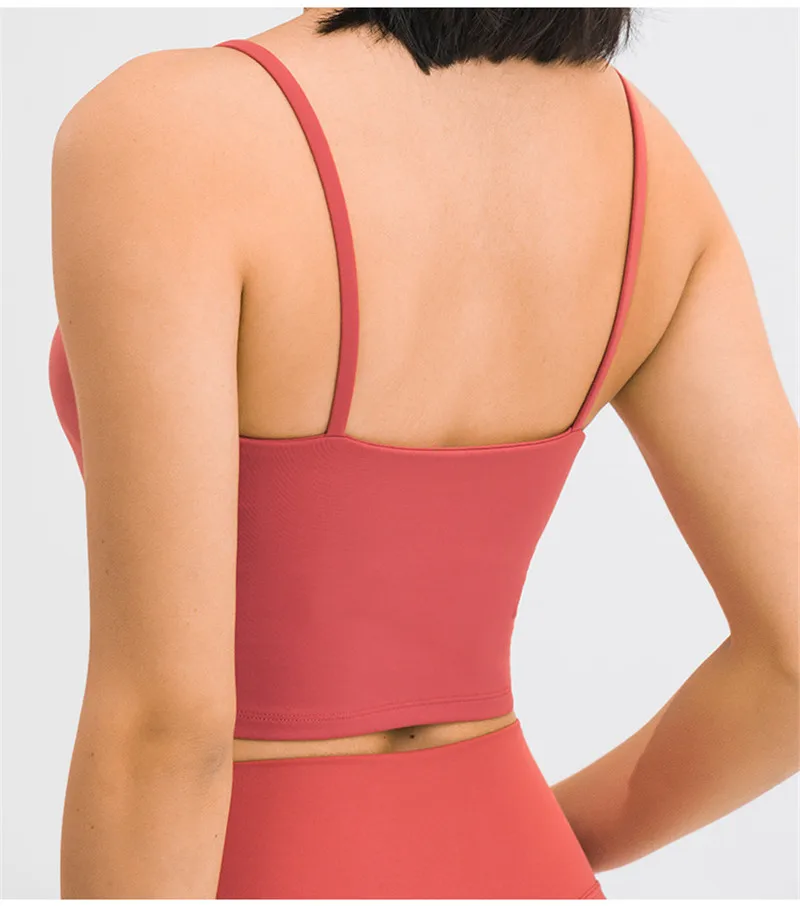 Solid Color Lulu Sport Tank Top Women Fitness Bra Yoga Vest No Rims With Chest Pad Butter Soft Beauty Back Half Sling Gym Clothe Solid Color Lulu Sport Tank Top Women Fitness Bra Yoga Vest No Rims With Chest Pad Butter Soft Beauty Back Half Sling Gym Clothe