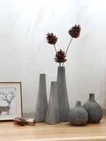 Creative Resin Vase for Home Decoration, Nordic Grey Flower Bottle, Minimalist Decor Crafts, Living Room Accessories 1