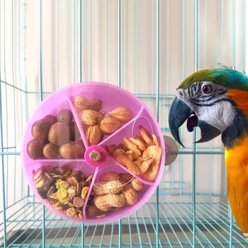 

Bird Parrot Feeding Box Craftsmanship Well Enduring Wheel Type Bird Foraging Case Funny Pet Chew Biting Toy