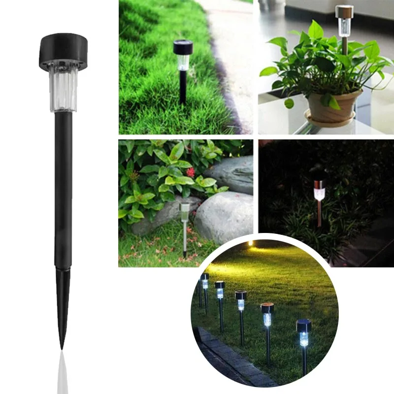 10pcs Landscape Lamp 40MA Pure White LED Light Lamp Solar Power Outdoor Lighting Spot Auto Lawn Path 2V Yard Garden