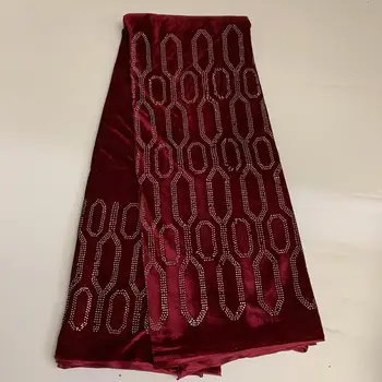 

Nigerian stone velvet Lace Fabrics 2020 High Quality African Lace Fabric Wedding French Tulle Lace Material For Dress 7L083102