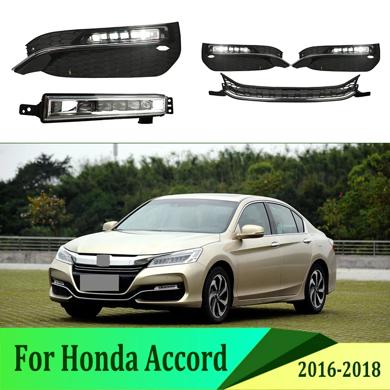 2 шт. для Honda Accord- 6000K белый светильник Светодиодный дневной ходовой светильник DRL Автомобильная противотуманная фара