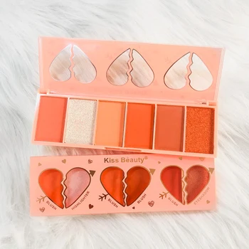

Kiss Beauty 6 Color Orange Series Eyeshadow Blush Matte Pearlescent Eye Shadow Glitter Brightening Eye Shadow Palette Eye Makeup
