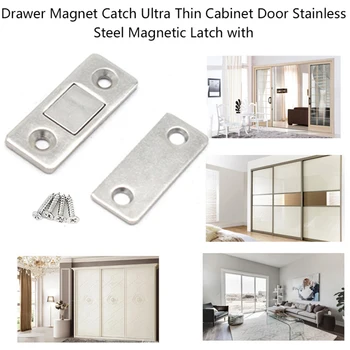 

2/4/8 Pcs/Set Strong Cabinet Door Catch Stainless Steel Drawer Magnet for Furniture Cupboard with Screws Magnetic Latch