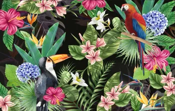 

CJSIR Custom Wallpaper Mural HD Tropical Rain Forest Parrot Leaf Background Wall 3d Wallpaper Papel De Parede Papel Tapiz