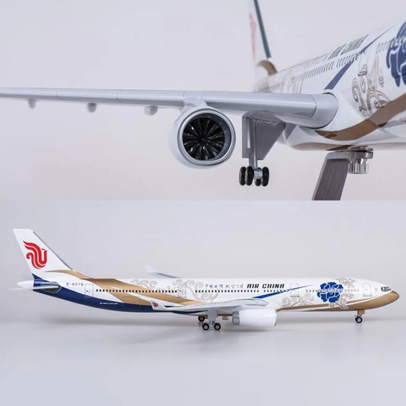 47CM1:135 масштаб Airbus A330 модель AIR China Airway W wheel & светодиодный светильник металлический