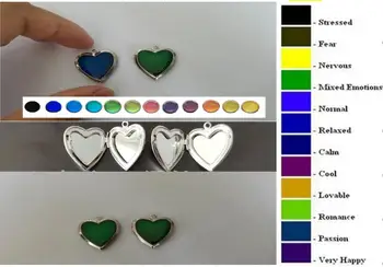 

heart shaped Phase box mood pendant Peach heart changing color pendant