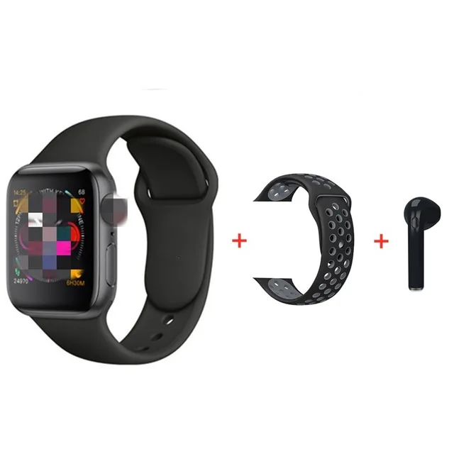 Black set 2 Прямая поставка IWO 8 PLUS 44 мм смарт часы 4 сердечного ритма металлический чехол для смарт часов для iPhone Android телефон PK IWO 8 10 12 Pro - Цвет: Black set 2