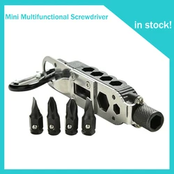 Mini chave de fenda multifuncional ao ar livre edc chaveiro forma chaves de fenda portátil ferramenta reparo aço inoxidável