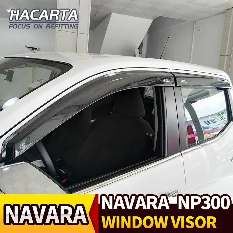 Дефлектор окна автомобиля козырек для Nissan Navara Frontier NP300 D23 Черный солнцезащитный козырек
