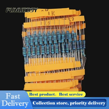 

300 pcs 1/2W 1 Pack 10 -1M Ohm Resistance 1% Metal Film Resistor Resistance Assortment Kit Set 30 Kinds Each 10pcs 0.5w