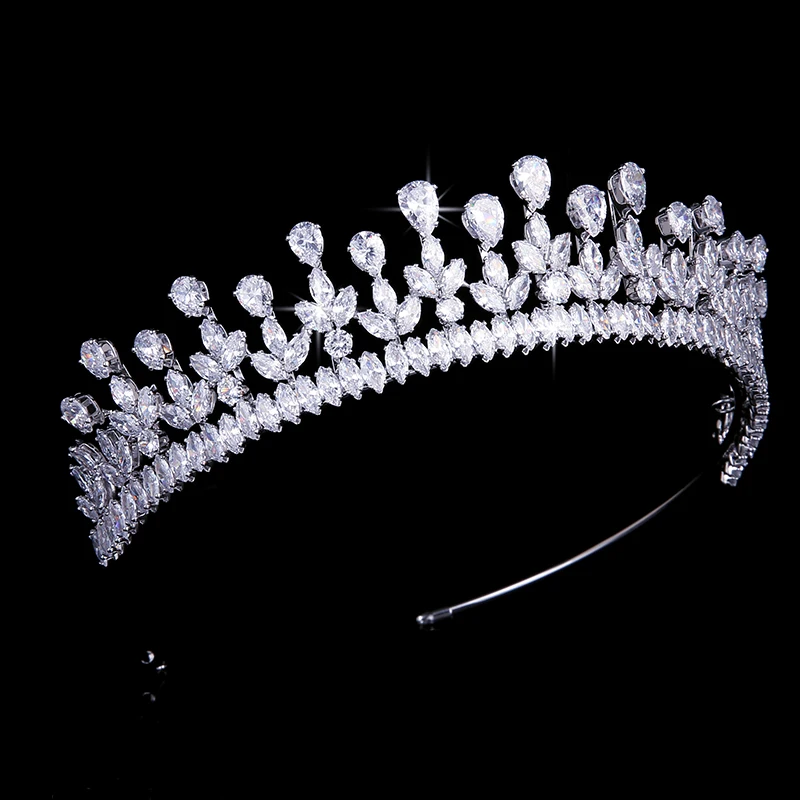 Корона HADIYANA изысканный ободок для женщин Элегантные Очаровательные украшения для волос для женщин Свадебные Высокое качество циркония BC5214 Корона